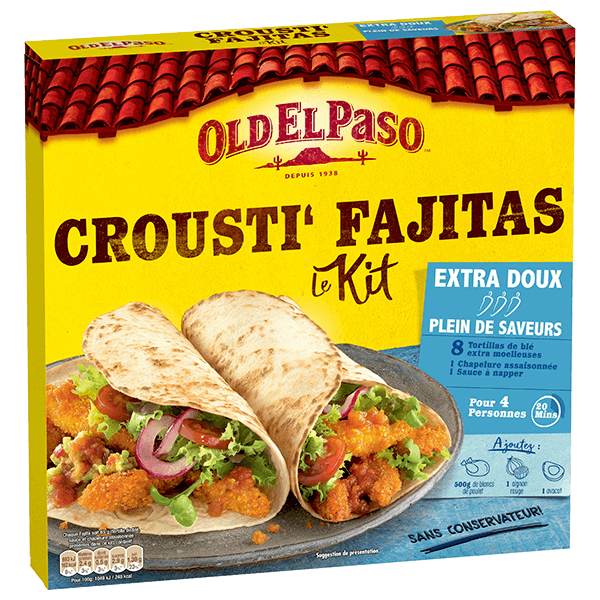 Kit de fajitas crousti extra douces Old El Paso 521g