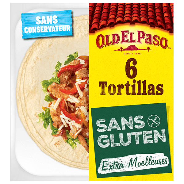 paquet de 6 tortillas sans gluten Old El Paso 216g