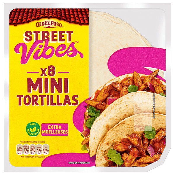 paquet de mini tortillas Old El Paso Street Vibes 220g
